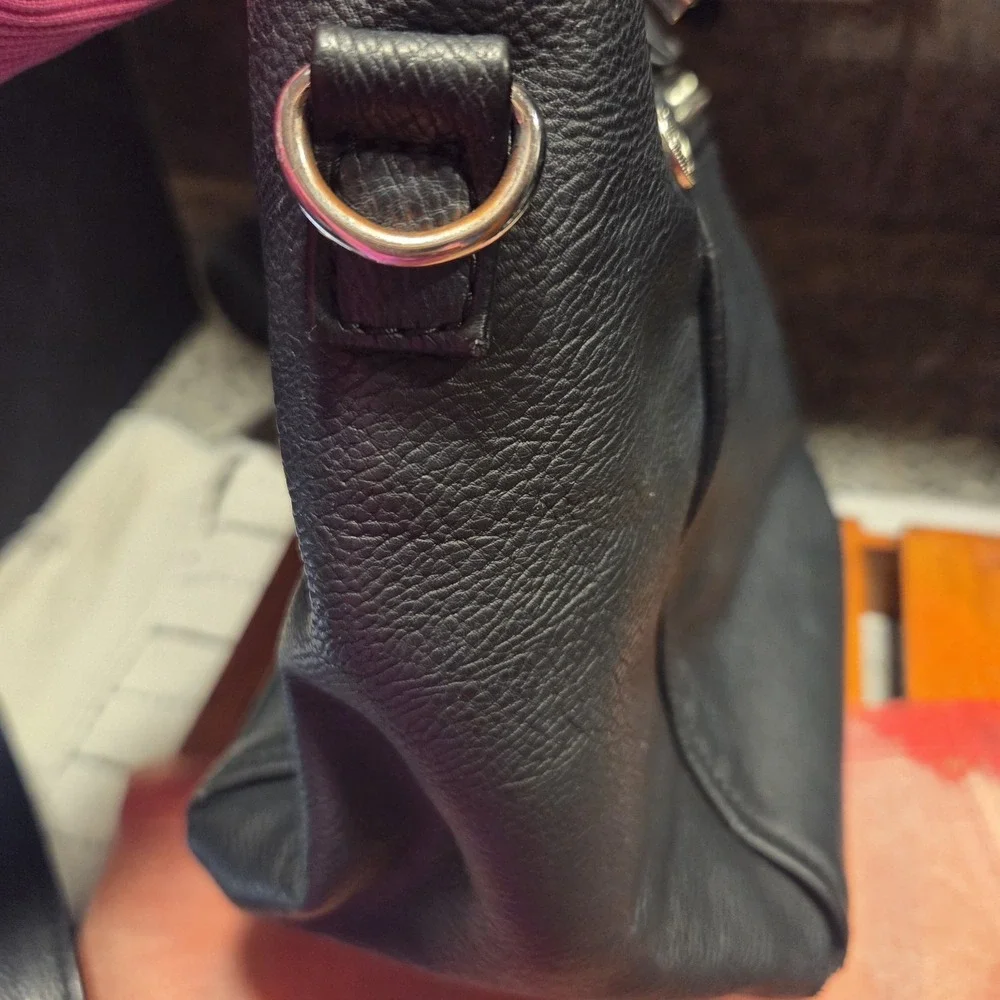 Jenna Kator Collection Vegan Leather Black Satchel Crossbody